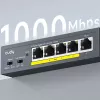 CUDY POE40 4-Port PoE Switch/Extender with 1 Uplink, 802.3af/at, 250m Extend, Metal Housing