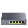 CUDY POE40 4-Port PoE Switch/Extender with 1 Uplink, 802.3af/at, 250m Extend, Metal Housing