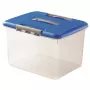 CURVER Hobby Optima 30L Storage Box with Lid and Handle, Transparent Base with Blue Lid, 42.8 x 34 x 28.1 cm