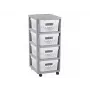 Curver Infinity Bookcase on Wheels 4x11L Openwork Grey/White