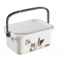 CURVER Multiboxx 3L Storage Box with Lid and Handle, Cat & Dog Design, Transparent with Print, 26x18x11cm