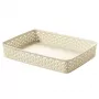 CURVER My Style A4 Storage Basket in Cream Rattan Effect — Durable PP Organizer with Integrated Handles, Stackable