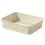 CURVER My Style A5 Storage Basket in Cream – Rattan Effect Weave, Stackable & Nestable