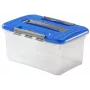 Curver Optima 15L Storage Box with Lid and Handle, Transparent/Blue