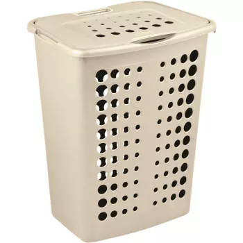 Curver Victor 40L Laundry Hamper, Cream, 39.7 x 29.9 x 50 cm