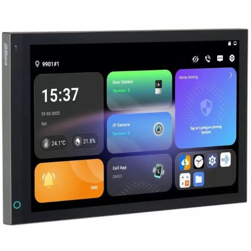 DAHUA SCP3044A-BZ 7-Inch Indoor Monitor for IP Video Intercom, Wi-Fi, PoE, Black