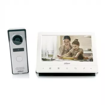 Dahua Technology KTA02 Video Door Phone Kit - 7-Inch Indoor Monitor, 1MP Outdoor Station, 4-Wire Analog Intercom System