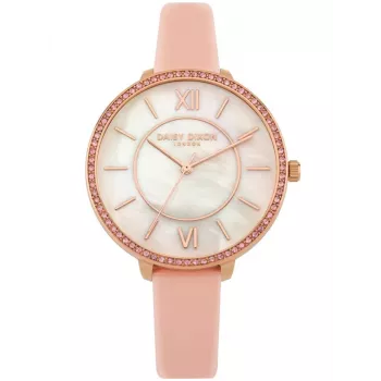 Daisy Dixon Women's Quartz Analog Watch DD088PRG - 36mm Rose Gold Dial, Pink Leather Strap