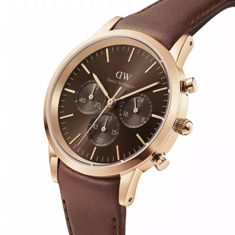 Daniel Wellington Classic 42mm Men's Watch DW00100640 - Rose Gold Case, Black Dial, Black Leather Strap
