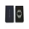 DANIEL WELLINGTON Classic 42mm Stainless Steel Watch with Black Leather Strap - Rose Gold Case, Eggshell White Dial, Japanese Quartz