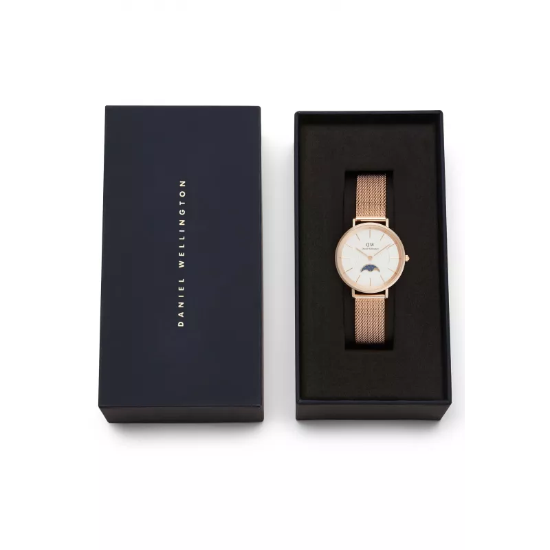 DANIEL WELLINGTON Petite Lumine 32mm Silver Watch with Mother of Pearl Dial and Silver Mesh Strap DW00100773