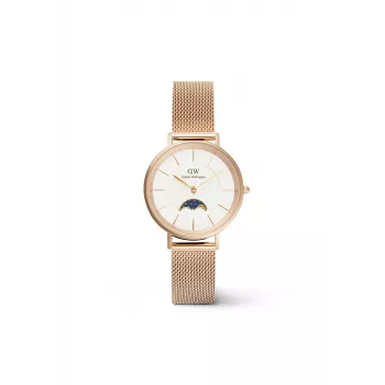 DANIEL WELLINGTON Petite Lumine 32mm Silver Watch with Mother of Pearl Dial and Silver Mesh Strap DW00100773