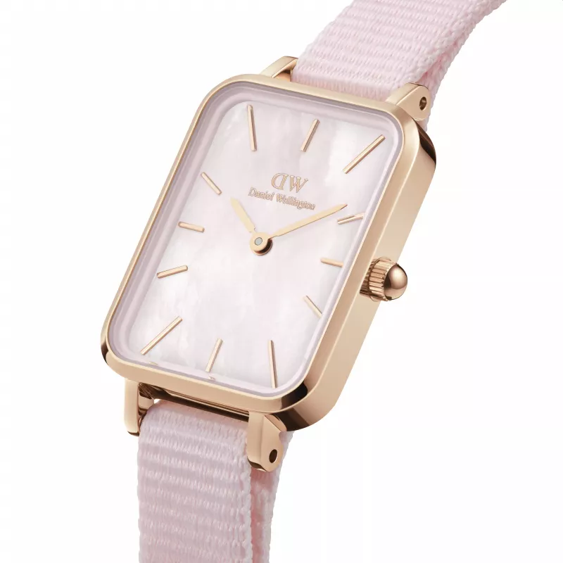 DANIEL WELLINGTON Petite Lumine Women's Watch 20mm Rose Gold Stainless Steel Mesh Mother of Pearl Dial DW00100509