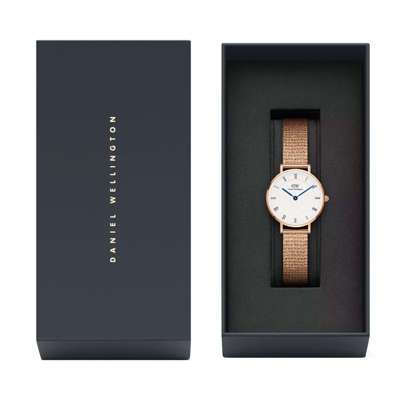 DANIEL WELLINGTON Petite Lumine Women's Watch 28mm Rose Gold Stainless Steel White Mother of Pearl Dial