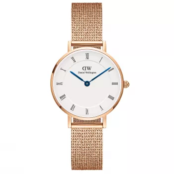 DANIEL WELLINGTON Petite Lumine Women's Watch 28mm Rose Gold Stainless Steel White Mother of Pearl Dial