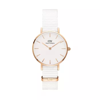 DANIEL WELLINGTON Petite Melrose Women's Watch 28mm Rose Gold Mesh Bracelet DW00100313