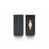 DANIEL WELLINGTON Quadro Women's Watch 32mm Rose Gold Stainless Steel Black Leather