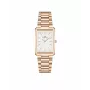 DANIEL WELLINGTON Quadro Women's Watch 32mm Rose Gold Stainless Steel Black Leather