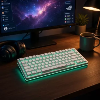 Dark Project ALU81A Terra Nova White Mechanical Keyboard, G3MS Moonstone Switch, US ANSI