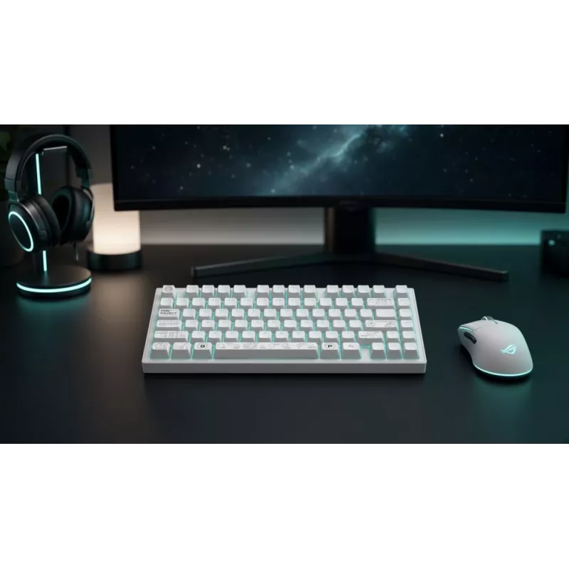 Dark Project ALU81A Terra Nova White Mechanical Keyboard, G3MS Moonstone Switch, US ANSI