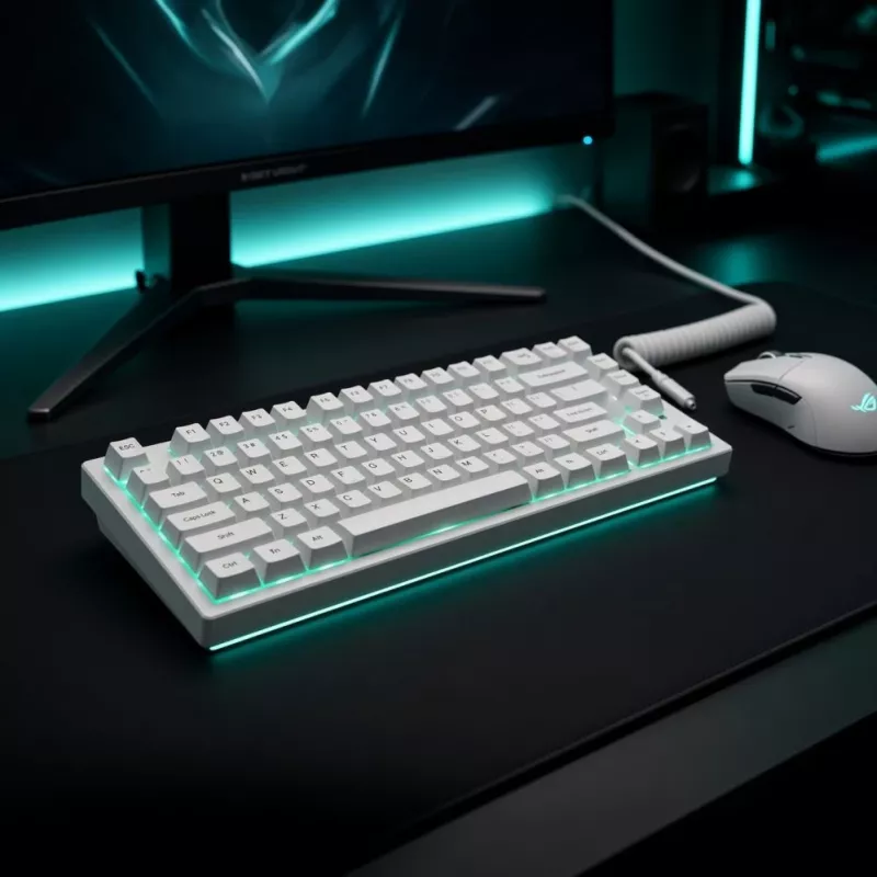 Dark Project ALU81A Terra Nova White Mechanical Keyboard, G3MS Moonstone Switch, US ANSI