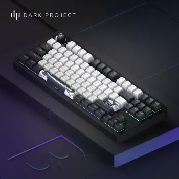 Dark Project Tamsus ALU87B Bushido Mechanical Keyboard, G3MS Moonstone Switch, QWERTY English Layout, Hot-Swappable, RGB, USB-C, Aluminum Case