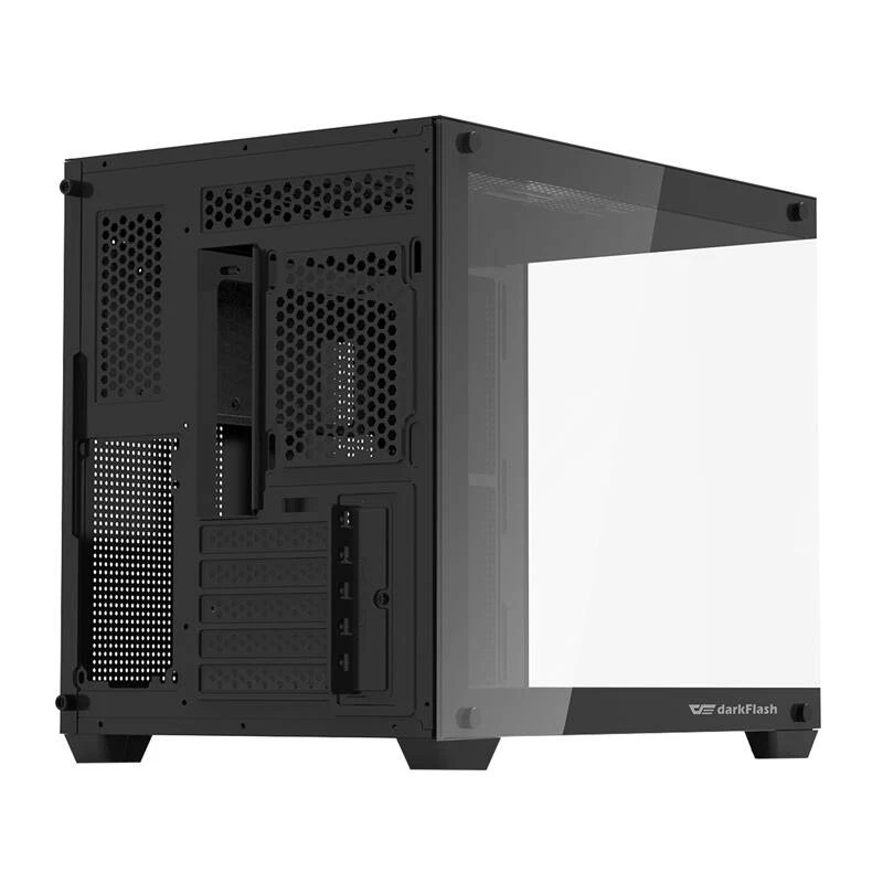 Darkflash C285MP Mid-Tower PC Case, Tempered Glass Side Panel, ATX, Black