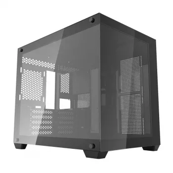 Darkflash C285MP Mid-Tower PC Case, Tempered Glass Side Panel, ATX, Black