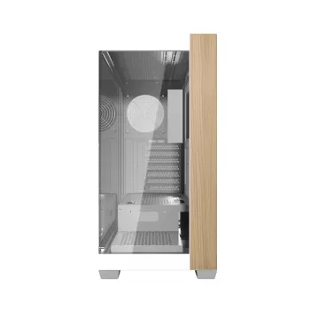 Darkflash DS900W White Mid-Tower Computer Case, ATX, Tempered Glass, No Fans