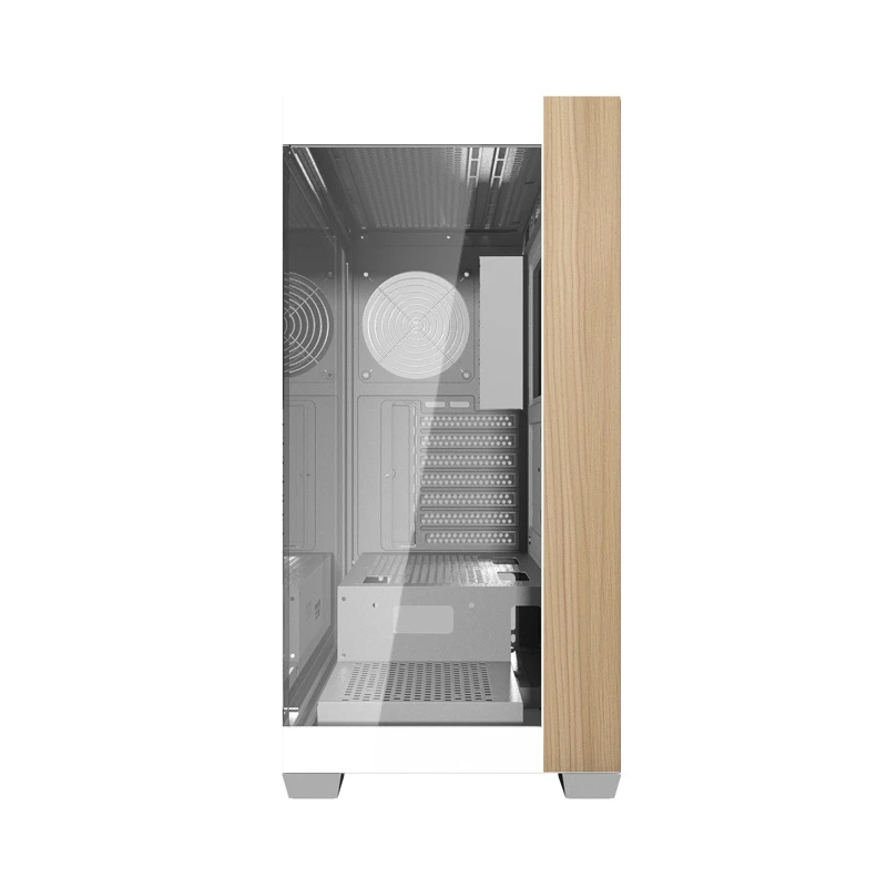 Darkflash DS900W White Mid-Tower Computer Case, ATX, Tempered Glass, No Fans