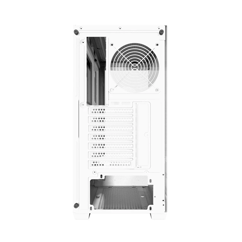 Darkflash DS900W White Mid-Tower Computer Case, ATX, Tempered Glass, No Fans