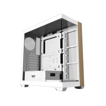 Darkflash DS900W White Mid-Tower Computer Case, ATX, Tempered Glass, No Fans
