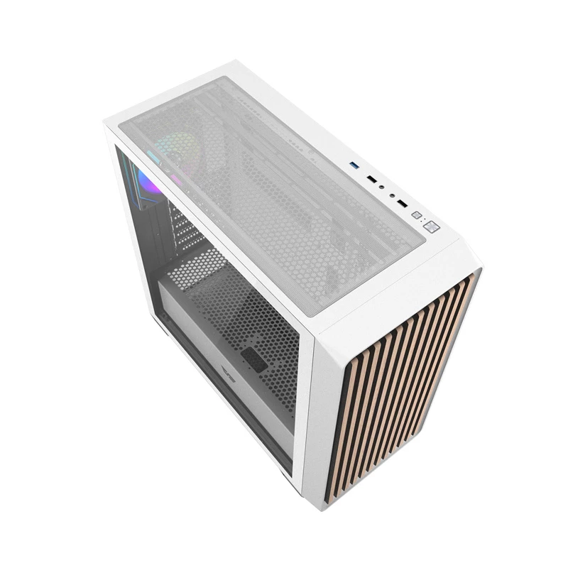 Darkflash DS900WD ATX Mid-Tower Computer Case (White) with 4 ARGB Fans and Tempered Glass Side Panel