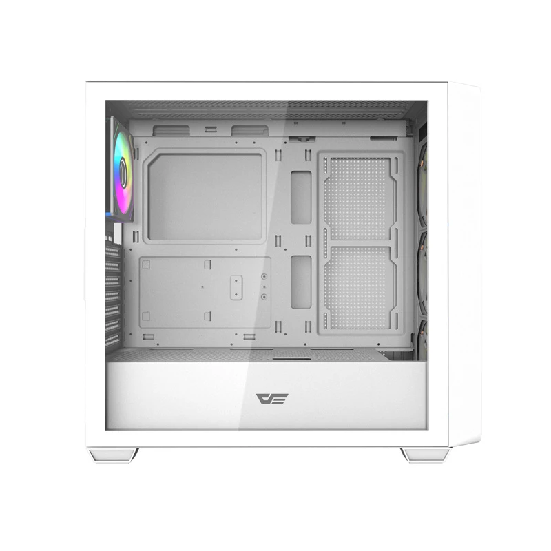 Darkflash DS900WD ATX Mid-Tower Computer Case (White) with 4 ARGB Fans and Tempered Glass Side Panel