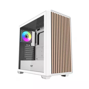 Darkflash DS900WD ATX Mid-Tower Computer Case (White) with 4 ARGB Fans and Tempered Glass Side Panel