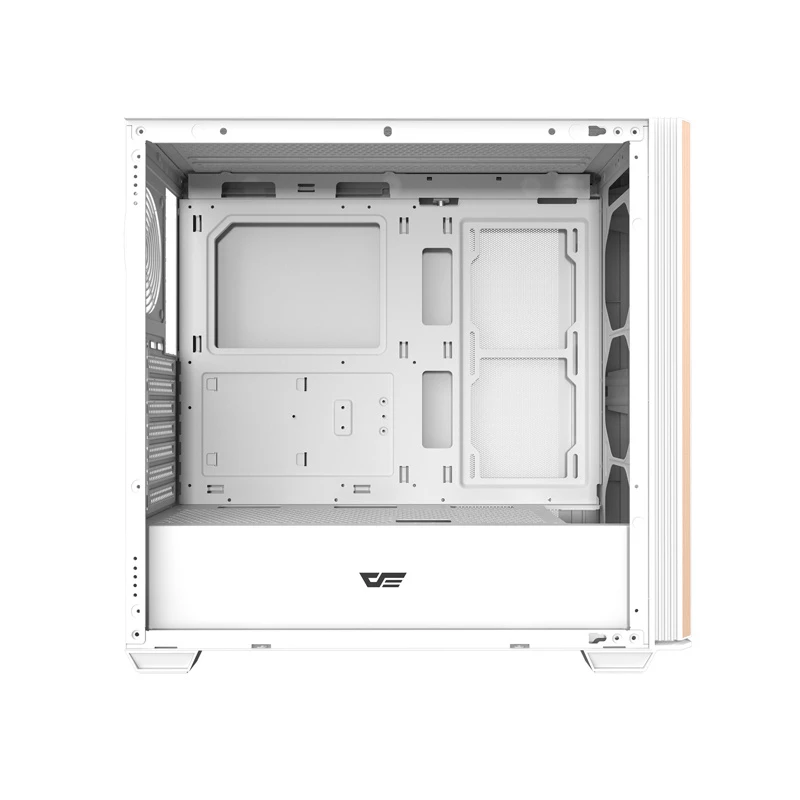 Darkflash DS900WS ATX Mid-Tower Computer Case, White, Tempered Glass, No Fans