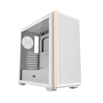Darkflash DS900WS ATX Mid-Tower Computer Case, White, Tempered Glass, No Fans