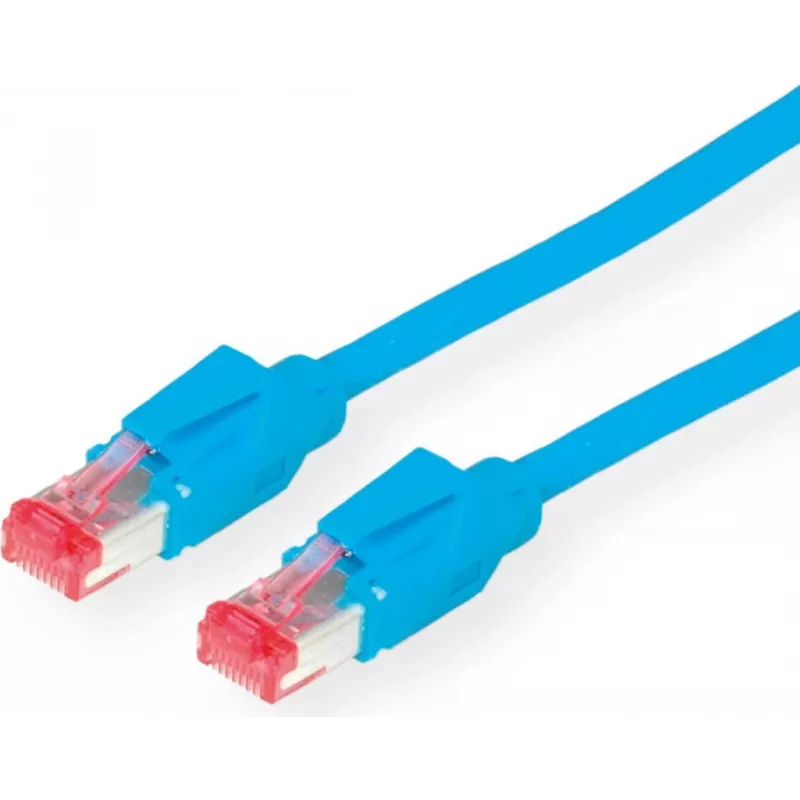 Dätwyler CAT 6 S/FTP Patch Cable, RJ-45 Male to RJ-45 Male, 5 m, Halogen-Free, Blue 21.05.0054
