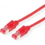 Dätwyler Cat.6 S/FTP Patch Cable, RJ45 to RJ45, 10 m, Halogen-Free, Red