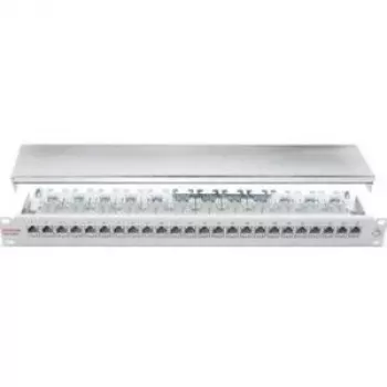 Dätwyler unilan CSA 24/8 Cat.6A Shielded 24-Port 1U Patch Panel, Light Grey RAL 7035 417980