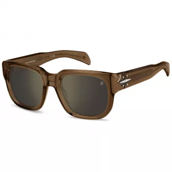 DAVID BECKHAM DB-7146-S-FMP Men's Polarized Square Sunglasses with Flash Mirror, 53 mm