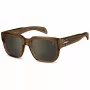 DAVID BECKHAM DB-7146-S-FMP Men's Polarized Square Sunglasses with Flash Mirror, 53 mm