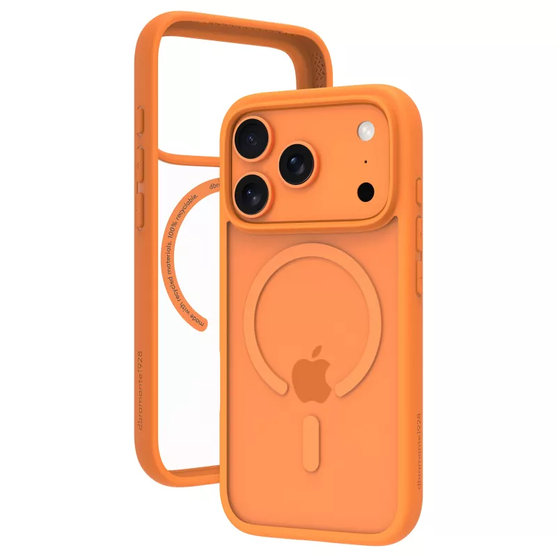 DBRAMANTE 1928 Grenen Rear Cover for Mobile Phone - MagSafe Compatible - Recycled Plastic - Orange - for Apple