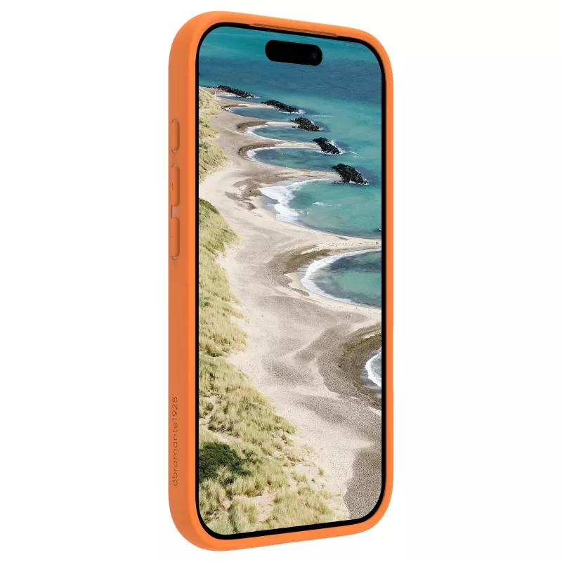 DBRAMANTE 1928 Grenen Rear Cover for Mobile Phone - MagSafe Compatible - Recycled Plastic - Orange - for Apple