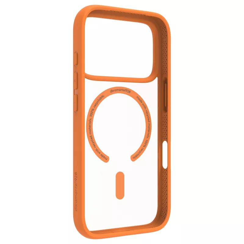 DBRAMANTE 1928 Grenen Rear Cover for Mobile Phone - MagSafe Compatible - Recycled Plastic - Orange - for Apple