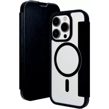 dbramante1928 Helsinki MagSafe Folio Case for iPhone 15 Pro, Black Leather with 3 Card Slots HE61CLBL1882