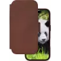dbramante1928 Lynge Flip Case for Mobile Phone - MagSafe Compatible - Genuine Leather - Dark Tan - for Apple iPhone 17