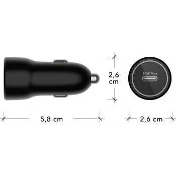 dbramante1928 Re-Charge 30W USB-C PD Car Charger - Black CC3000BL7081