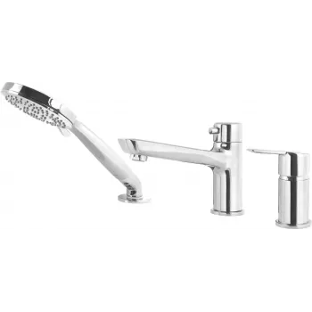 DEANTE 3-Hole Bathtub Mixer Matte Black with Hand Shower