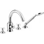 DEANTE 4-Hole Bathtub Mixer with Shower Set Chrome Arnika Series